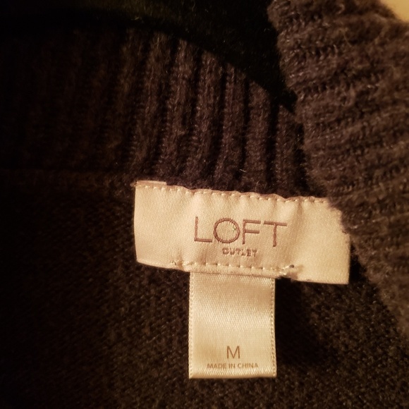 Ann Taylor Loft rib trim cardigan Grey size M - Picture 2 of 8